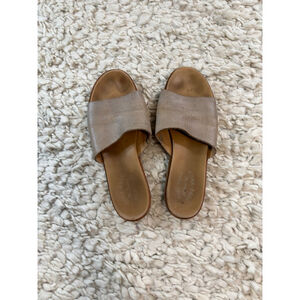 Women's Kork-Ease Beige Leather Slide Sandals Size 10 EU 42